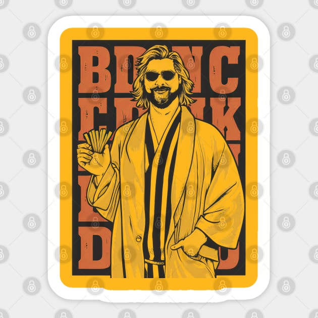 The big lebowski the dude Sticker by Aldrvnd